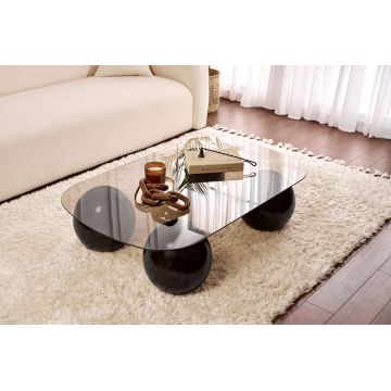 Masuta de cafea, Nordure, Evara, Negru/Bronz ieftina