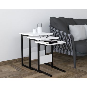 Masute, Puqa Design, Sali, PAL, Alb/Negru ieftina