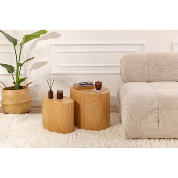 Set masute 2 piese, Nordure, Elipse Set, Stejar