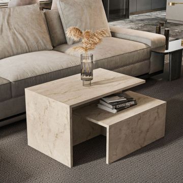 Set masute 2 piese, Zena Home, Twins, Travertin