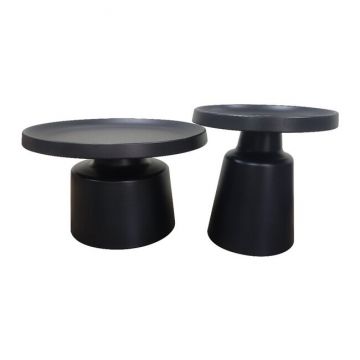 Set masute cafea Paula, culoare neagra