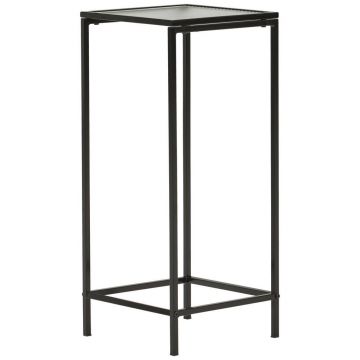 Masă Auxiliară din metal, sticlă, 30/30/70 cm