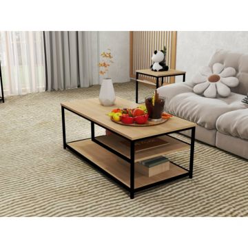 Masa Cafea Vola Negru Si Stejar, 100 × 50 × 40 cm