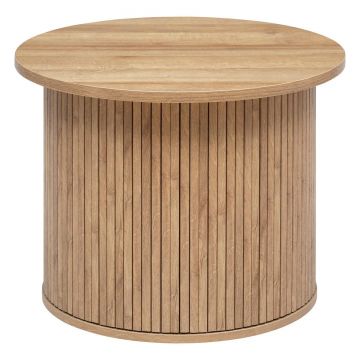 Masa de cafea Atmosphera Createur dapos;interieur Colva, rotunda 60x45 cm, MDF bej, baza canelata