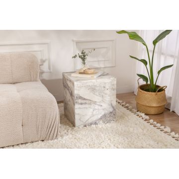 Masa de cafea, Modern Touch, UnicUtil, 45 x 45 x 50 cm, Alb-Gri