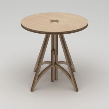 Masa, Hanah Home, Orbis, 75x75x75 cm, 100% BIRCH PLYWOOD, Lemn natural