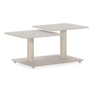 Măsuță de cafea crem din sticlă 54x115 cm Elvi – Marckeric