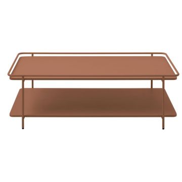 Măsuță de cafea teracotă din metal 55x110 cm Yuba – Unique Furniture