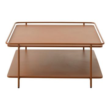 Măsuță de cafea teracotă din metal 75x75 cm Yuba – Unique Furniture