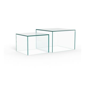 Măsuțe de cafea 2 buc. din sticlă 50x50 cm Dice – Actona