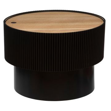 Masuta cafea Atmosphera Enola cu spatiu depozitare, MDF, 55x38 cm, negru