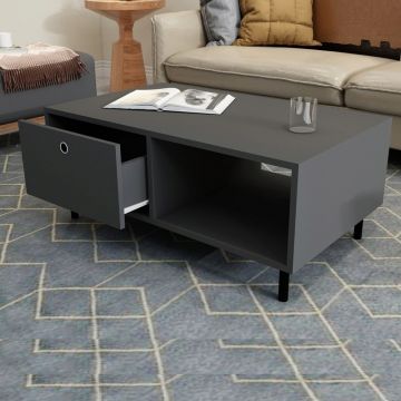 Masuta cafea Nando cu sertar,living,culoare antracit,100 cm