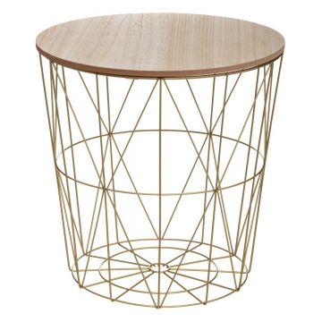 Masuta cafea rotunda Atmosphera Kumi, 40x41 cm, auriu