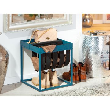 Masuta Club Ny Magazin, Inter Link, 35x35x40 cm, metal, albastru