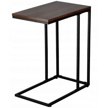 Masuta de cafea, cu cadru de otel, stil industrial, 30x48x59 cm, maro rustic