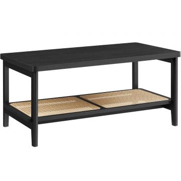 Masuta de cafea, din MDF, cu spatiu de depozitare pe 2 nivele, 55x100x45 cm, negru