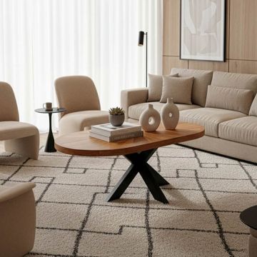 Masuta de cafea, Fardy, Negru, 120x60x45 cm