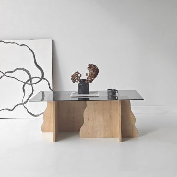 Masuta de cafea, Hanah Home, Canyon, 105x40x65 cm, Stejar Safir / Fume