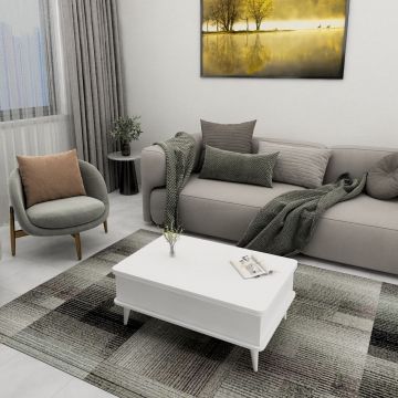 Masuta de cafea, Hanah Home, Dy Ada, 90x38x60 cm, PAL, Alb