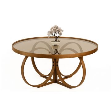 Masuta de cafea, Hanah Home, Tokyo, 100x47x100 cm, 100% SOLID BEECH WOOD, Maro