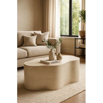 Masuta de cafea, Mauro Ferretti, Cloud, 92.5x54.8x40 cm, utilizare interior / exterior,  oxid de magneziu, crem