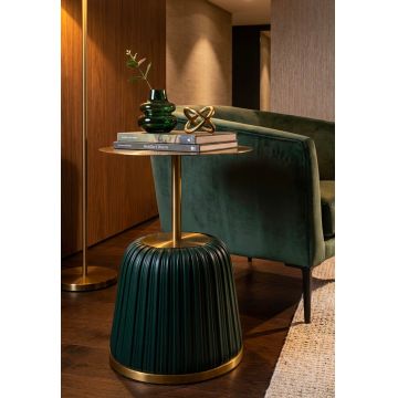 Masuta de cafea, Mauro Ferretti, Egle, 40x55 cm, metal/poliuretan, gri/verde