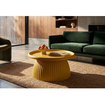 Masuta de cafea, Mauro Ferretti, Geax, 70x35 cm, utilizare interior / exterior,  plastic, mustar