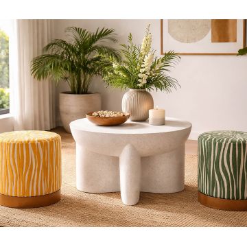 Masuta de cafea, Mauro Ferretti, History, 63.8x42.5 cm, utilizare interior / exterior,  oxid de magneziu, crem