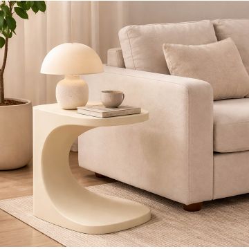 Masuta de cafea, Mauro Ferretti, Ibiza, 42x42x52 cm, utilizare interior / exterior,  plastic, alb