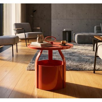 Masuta de cafea, Mauro Ferretti, Iris, 44x43 cm, plastic, rosu