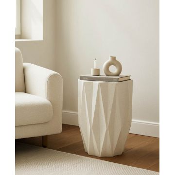 Masuta de cafea, Mauro Ferretti, Star, 38.5x53 cm, utilizare interior / exterior,  oxid de magneziu, crem