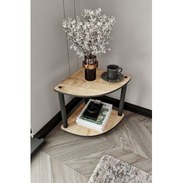 Masuta, Hanah Home, Bookcase 2-Tiers Corner, 34x38x34 cm, MDF , Stejar