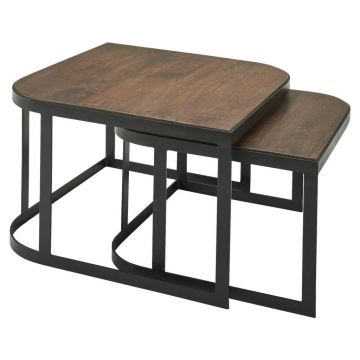 Set Măsuțe De Cafea din lemn, 60/60/40 cm