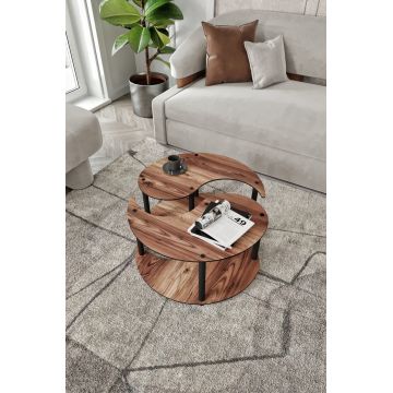 Set masute de cafea, Hanah Home, Yin Yang 2, MDF , Maro