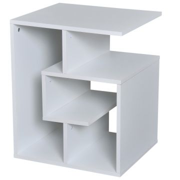 HOMCOM tavolino soggiorno tavolino salotto effetto cemento tavolino soggiorni effetto cemento tavolino legno effetto cemento Bianco 45x 40x 55 cm