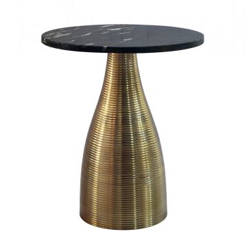 Masă Auxiliară din metal, piatră, 40/40/48 cm