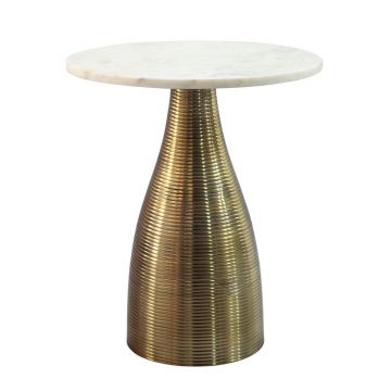 Masă Auxiliară din metal, piatră, 40/40/48 cm