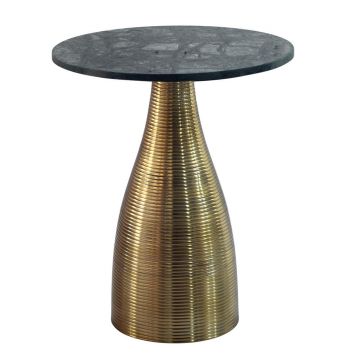 Masă Auxiliară din metal, piatră, 40/40/48 cm