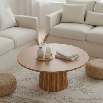 Masa de cafea Canicule II, lemn de acacia solid, nuanta nuc, 80x40 cm