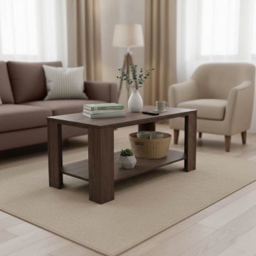 Masa de cafea cu design Votalo I, Lemn de Nuc, 90x50x45 cm