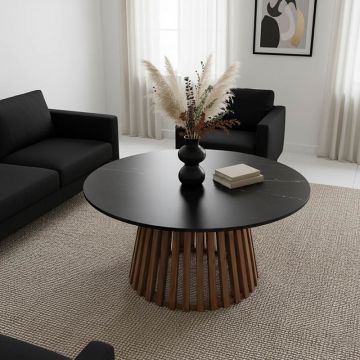 Masa de cafea Mable, Lemn masiv de acacia, D100x45 cm