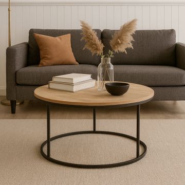 Masă de cafea Sikele, Lemn și metal, 60x40 cm