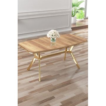 Masa, Hanah Home, Esla, 160x75x90 cm, Stejar / Aur