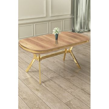 Masa, Hanah Home, Olya, 168x75x90 cm, Stejar / Aur