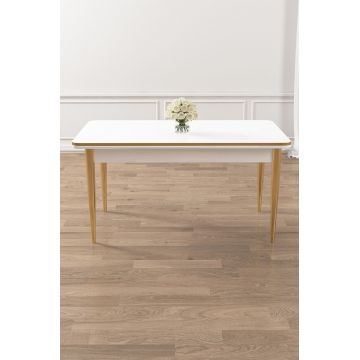 Masa, Hanah Home, Rewa, 110x76x70 cm, Alb/Auriu