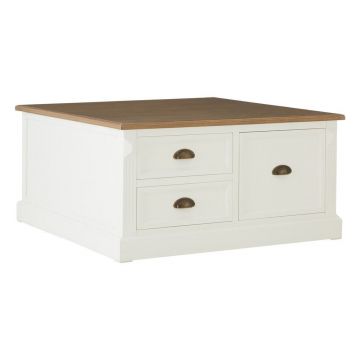 Măsuță de cafea albă cu aspect de lemn de brad 90x90 cm Hardwick – Premier Housewares