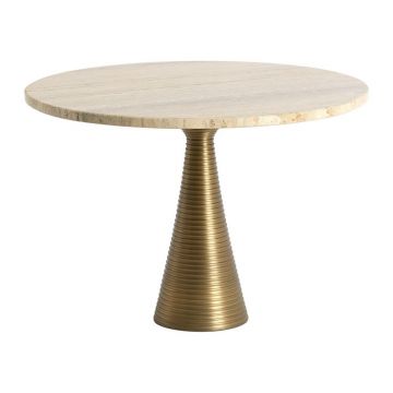 Măsuță de cafea bronz/în culoare naturală deschisă rotundă cu blat din piatră ø 50 cm Bahia – Light & Living