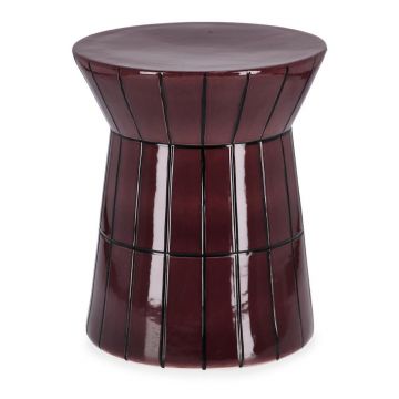 Măsuță de cafea burgundy rotundă din ceramică ø 38 cm Abbes – Bizzotto