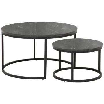 Măsuță De Cafea din metal, material pe bază de lemn, 80/80/45 cm