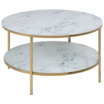 Măsuță De Cafea din metal, sticlă, 80/80/45 cm